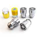 M12 x 1.5 Wheel Lock Set(1.42In Length), Chrome Anti-Theft Lug Nuts,12mm x 1.5 Conical Seat Socket Type Wheel Locks - 4 Locking Lug Nuts, 2 Pcs Wheel Lock Key