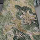 HUGEAR Round Rug 5ft Entryway Rugs Machine Washable Retro Green Hallway Area Rug 5x5 Small Circle Accent Rug Floral Low Pile Carpet Soft Throw Rug Living Room Office Laundry Room Entrance Non Slip