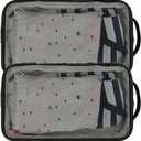 MOMIGO Baby Diaper Bag Organizer Pouches - 2 Pack Waterproof Pod Hanging Diaper Bag Mesh Bag Reusable, Washable or Baby Cloth Diapers (Black)