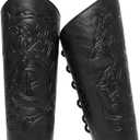 Medieval Leather Bracers Dragon Embossed Viking Leather Bracers Leather Arm Armer Cuff Leather Gauntlet Costumes Accessories