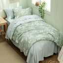 Bedsure Sage Green Twin XL Comforter Set - 5 Pieces Floral Bedding Sets Twin XL Bed in a Bag with Reversible Botanical Flowers Comforter, Sheets, Pillowcase & Sham