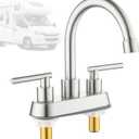 RV Bathroom Faucet, 4 inch RV Bathroom Sink Faucet Replacement for Campers, RV, Motorhome, Travel Trailer, Boat, Brushed Nickel