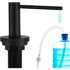 Gappo Upgraded Matte Black Soap Dispenser for Kitchen Sink, Stainless Steel Countertop Pump, Built in Sink Soap Dispenser with 47" Extension Tube kit