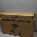 XL Premium Stainless Steel Enclosed Cat Litter Box with Lid, Extra Large Heavy-Duty Metal Litter Box for Big Cats & Multi-Cat Homes|Leak-Proof, Odor-Locking, Non-Stick Surface | Easy Clean (White)