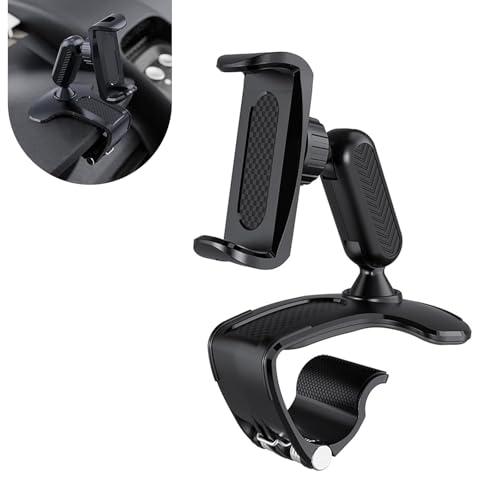 XIZAKEE 1 PC Dashboard Phone Holder Clip, ABS 360 Degree Dashboard Phone Mount, Multifunctional Dash Cellphone Holder Clip, Universal for 4-7 Inch Cellphones (Black)