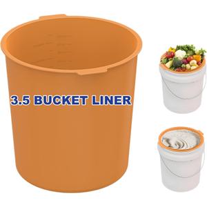 3.5 Gallon Silicone Bucket Liner - Reusable Mixing Liner for Concrete, Mortar, Grout, Paint, Food Grade Non-Stick, Easy to Clean & Durable (Orange, 3.5 Gallon)