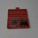 Egofine 46 Pieces 1/4 inch Drive Socket Ratchet Wrench Set, with Bit Socket Set Metric and Extension Bar for Auto Repairing and Household, with Storage Case