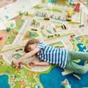 IVI Mini City Thick 3D Kids Play Mat Rug, 71" L x 53" W, Non-Toxic, Stain Resistant, Educational Montessori Activity Toys for Kids, 71L x 52.5W