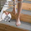 15PC Stair Treads Non-Slip Washable Peel and Stick Stair Treads for Wooden Steps Indoor Reusable Stair Carpet Treads Adhesive Stair-Runner Rugs for Kids and Dogs Elder8"x30" Gray