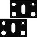 3MIRRORS Stove Top Covers for Gas Burners, Gas Stove Burner Liners for Samsung Stove Top Protector Non-Stick Washable Keep Stove Clean Stove Guard - New Upgraded Cuttable Stove Burner Cover (2PCS)