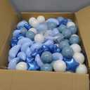 GOGOSO Ball Pit Balls Stars Moon Shapes Plastic Pitballs for Toddler Play Tent Baby Photo Props Kids Pool Water Toys Kiddie Pool Party Decor, Pearl Blue+Cream Blue+White, 200PCS