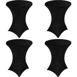 4 Pack Spandex Stretch Table Cover - 32x43 Inch Square Corners, Fitted High Top Tablecloth for Cocktail, Bar, Weddings, Banquet, Outdoor Party (Black)