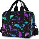 MNSRUU Insulated Lunch Bag Halloween Luminous Bats Women Lunch Tote Men Lunch Cooler Bag Reusable Leakproof Lunch Bag For Work School (Goth 08)