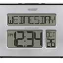 513-1419B Atomic Digital Wall Clock with Calendar and Indoor Temperature