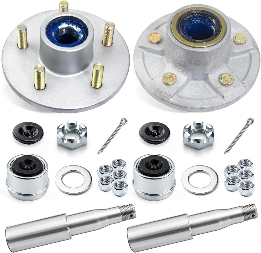 Pre-Greased 5 on 4.5'' Hub & #84 Spindle Kits for 3500lbs Trailer