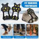 Ice Cleats Snow Traction Crampons for Shoes and Boots,11-Stud Ice Cleats Walking Traction Grips Anti-Slip Ice Snow Grippers Over Shoe for Women Men Walking on Snow and Ice