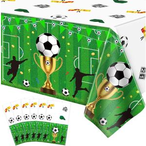 6 Pack Soccer Party Tablecloth Soccer Birthday Decorations Sports Party Table Covers Football Table Cloth Football Themed Birthday Parties Decorations for Sport Themed Parties Supply 51 x 86 Inch