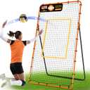 Volleyball Rebounder Net 7x4 ft, Training Equipment with Angle Customization for Practicing Volleying, Bumping, Spiking Training, Portable Travel Bag