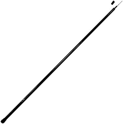 Anley 10Ft Telescopic Flagpole - Retractable Fiberglass Outdoor Telescoping Flag Pole - Reinforced Twist-to-Tighten Section & Clip Hook Top - Lightweight Durable Pole (Black)
