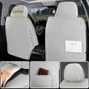 Car Seat Covers Full Set, 5 Seat Covers for Cars, Car Seat Protector Waterproof, Luxury Leather Car Seat Cushion, Car Seat Covers Front Seats and Back Fit for Most Cars (Gray, Full Set)