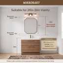 MIRRORART 30x40 Large Brushed Champagne Bronze Scalloped Bathroom Mirror, Rounded Notched Corner Rectangle Vanity Mirror for Bathroom Sink, 1 Premium Metal Frame Mirror Hang Vertical/Horizontal