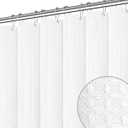 PANGSINNE White Shower Curtain for Bathroom 90 Inches Long, Waffle Textured Heavy Duty Extra Long Waterproof 256GSM Weighted Beige Shower Curtains with 12 Metal Hooks, 72Wx90H