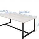 Industrial Coffee Table with Rectangle Wood and Stable Metal Frames, Rustic Vintage Living Room Table for Living Room, Office, Teak Oak/Black, Easy Assembly