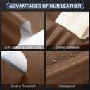 Leather Repair Kit for Furniture 4"x 63" Leather Tape Repair Patch Self Adhesive Sofa Vinyl Repair Patch Kit for Car Seat,Couch,Boat Seat,Chair - Caramel Brown