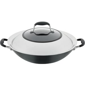 Anolon Advanced Home Hard-Anodized Nonstick Open Stock Cookware- Woks (14-Inch Covered Wok, Onyx)