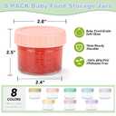 RowinsyDD 8 Pack Glass Baby Food Storage Containers, 4 oz Leakproof Baby Food Jars with Lids, Small Glass Food Containers for Infant Baby, Freezer Safe