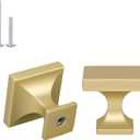 Haliwu 30 Pack Gold Cabinet Knobs Brushed Brass Dresser Drawer Knobs Square Gold Kitchen Cabinet Hardware Zinc Alloy