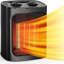 Rintuf Small Space Heater - 1500W Portable Electric Mini Ceramic Heater with 3 Modes, Adjustable Thermostat, Tip Overheat Protection for Office Room Desk Indoor Use