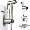 Handheld Toilet Bidet Sprayer, Stainless Steel Brushed Nickel Bidet Faucet Jet Spray Kit with Bidet Hose, Adjustable Water Pressure Control for Feminine Wash Pet Baby Wash