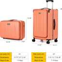Top Opening Luggage, 16Inch & 25 Inch Airline Approved ABS+PC Hard Shell Suitcases with Silent Wheels, TSA Lock,Front Pocket and Wet-dry Separated Six-piece Set(AD Orange)