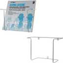 MyGift Modern Metal Wire Wall Mounted Vinyl Records Storage Racks, Hanging LP Record Holders, Floating Album Cover Display Shelves, Set of 2 (Silver, 2 Pcs)