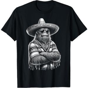 Bigfoot Sasquatch Funny Cryptid Senor Hairyoso Mexican T-Shirt S