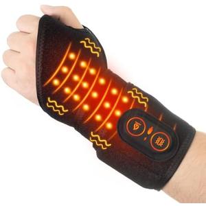 Yabuu Cordless Wrist Hand Massage Heating Pad for Carpal Tunnel Built-in 3000mAh Battery,Hand Arthritis,Wrist Pain Relief,Heat Wrap Pad,Vibration and Adjustable Heat Settings Hot Therapy Best Gift