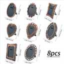 8 Pcs Mini Vintage Metal Picture Frames, 1 Inch Tiny Photo Display for Tabletop or Wall Decor, Antique-Style Frames for Home Gallery and Holiday Decoration