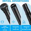 MEXAU Shower Curtain Rod 44-77 inch Black Tension Rod Shower rod Non Slip Tension Curtain Rod Adjustable Curtain Rods No Drilling Shower Rods for Bathroom Windows Closet