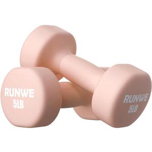 RUNWE Dumbbells Set of 2 - Cast Iron Dumbbell Pairs Options for 1 3 5 7 OR 10 LB Each, Hand Weights Sets Exercise & Fitness Dumbbell Free Weights for Child, Women, Men (Sold in One Pair Not All Sets)