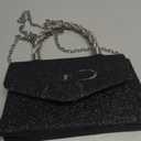 Women Evening Bag Sparkly Bow Clutch Purses Wedding Glitter Rhinestone Clutch Bags Dressy Handbags for Party, Prom (Black)