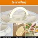 Small Divided Rotating Serving Tray with Lid and Handle,Portable Snackle Box Container,Spinner Organizer and Storage for Adults,Child,Fruits,Candy,Nuts,Veggie,Charcuterie,Snacks,Picnic,Travel, Party (White)