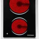 ECOTOUCH 2 Burner Electric Cooktop, 12 Inch Electric Stove Top 110V-120V Built-In Radiant Ceramic Glass Stovetop Hard Wire No Plug