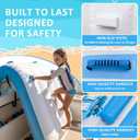 LVAOSTT Inflatable Pontoon Slide 11Lx3.2Wx4.5H FT, Inflatable Pontoon Boat Water Slide for Kids Adults Summer Lake Sea Boat Water Fun, Electric Air Pump and Storage Bag