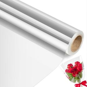 Jutieuo Clear Cellophane Wrap Roll | 100'Ft. Long X 34" In. Extra Wide | 2.5 Mil Thick Crystal Clear | Bouquet, Baskets, Gifts, Crafts, Treats, Wrapping | Food Grade (34" Fold into 17")