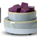 Wax Melt Warmer, Ceramic Candle Melter Melting Wax 3-in-1 Oil Burner Electric Fits Yankee Large Jar, Scented Candle Holder for Home Decor Gifts for Mom Grandma Women Girls (01-bright Light Blue)