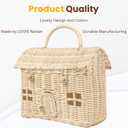 KOLWOVEN Rattan Storage Basket with Lid - Mouse in a Box - Small Doll House - Decorative Hand Woven Shelf Organizer - Cute Handmade Handcrafted Gift Decoration Artwork - Wicker (Natural)