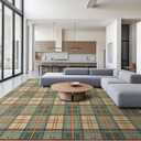 Area Rug Non Slip Machine Washable Ultra Soft Living Room/Bedroom/Kitchen/Outdoor/Classroom Plaid, 8'10'