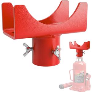 2-in-1 Bottle Jack Adapter with Triple-Lock for 3"/4" Round & 2" Square Axle Tubes - Universal Wobble-Free Fit for 2T-12T Bottle Jacks, Heavy Duty 1/4" Steel Saddle for RV, Truck, Trailer