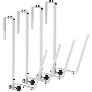4 Pcs Solar Cover Holder for Above Ground Pool Adjustable Solar Holder Metal Equipment Storage Hooks for Framed Above Ground Swimming Pools (White)